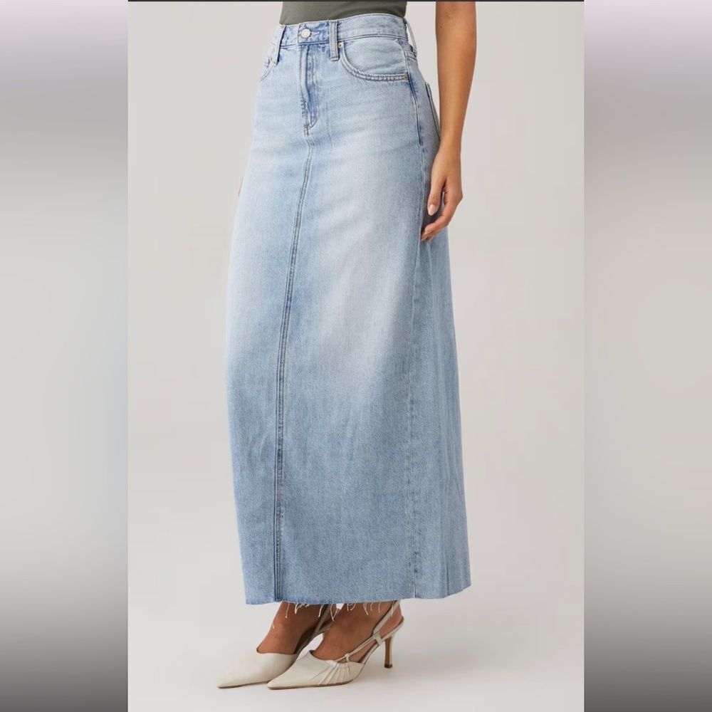 NWT PISTOLA Women's Raye Denim Maxi Skirt Size 30 - Picture 3 of 10